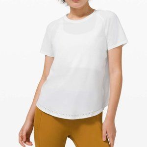 Lululemon Rise and Run Tee in White - Size 12 - UV Protective T-Shirt